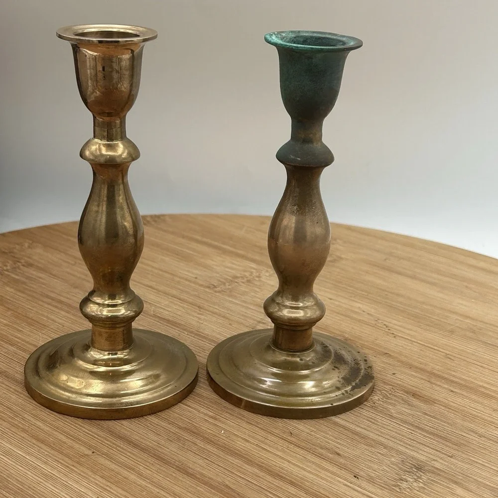 Pair‎ of Vintage Brass Candlestick Holders Candle Stick India 6